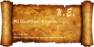 Milhoffer Ervin névjegykártya