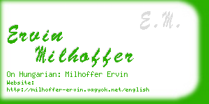 ervin milhoffer business card